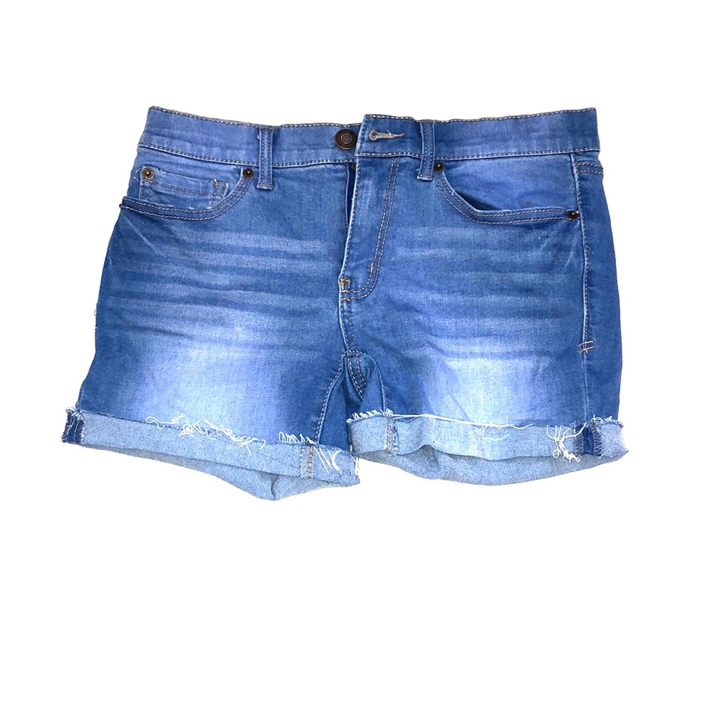Blue stretchy jean shorts